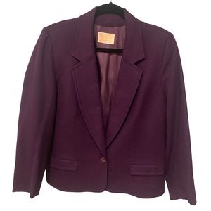 Pendleton Virgin Wool Blazer Deep Purple Size 14